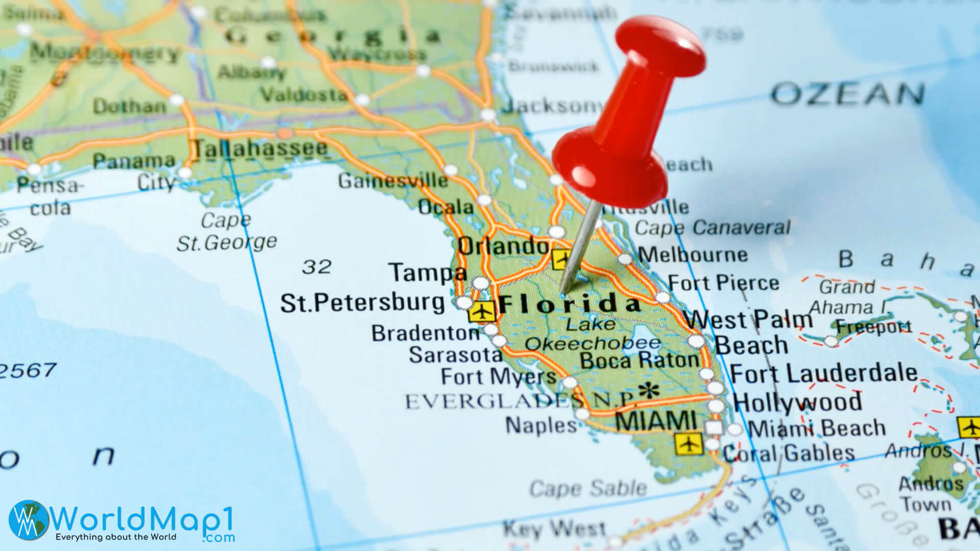 Florida Main Cities Map